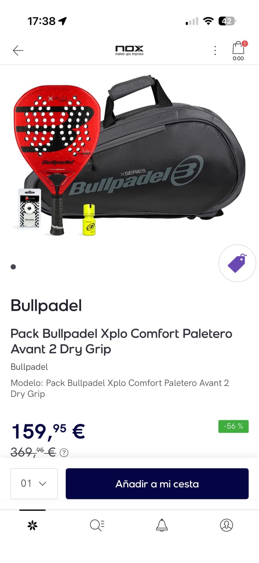 Bullpadel Xplo Comfort Paddle Pack
