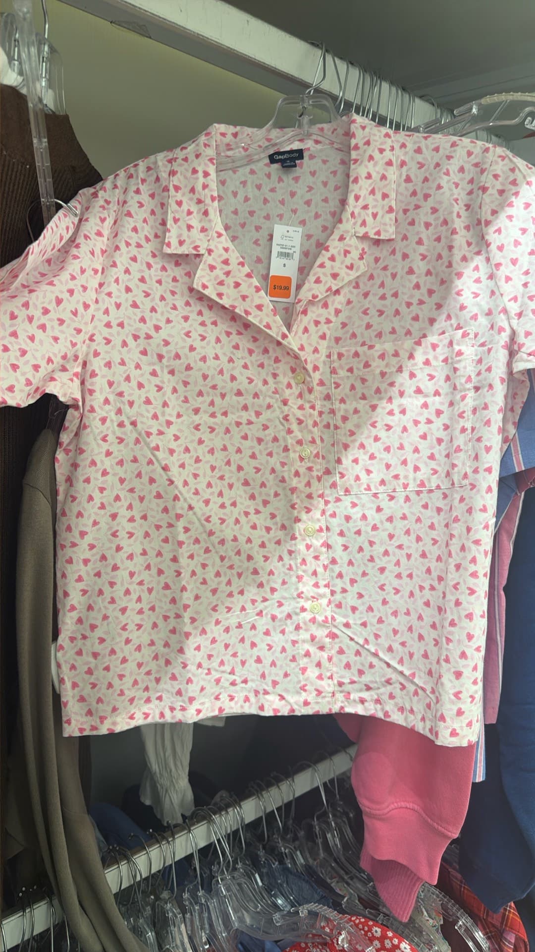Heart-Patterned Sleep Shirt