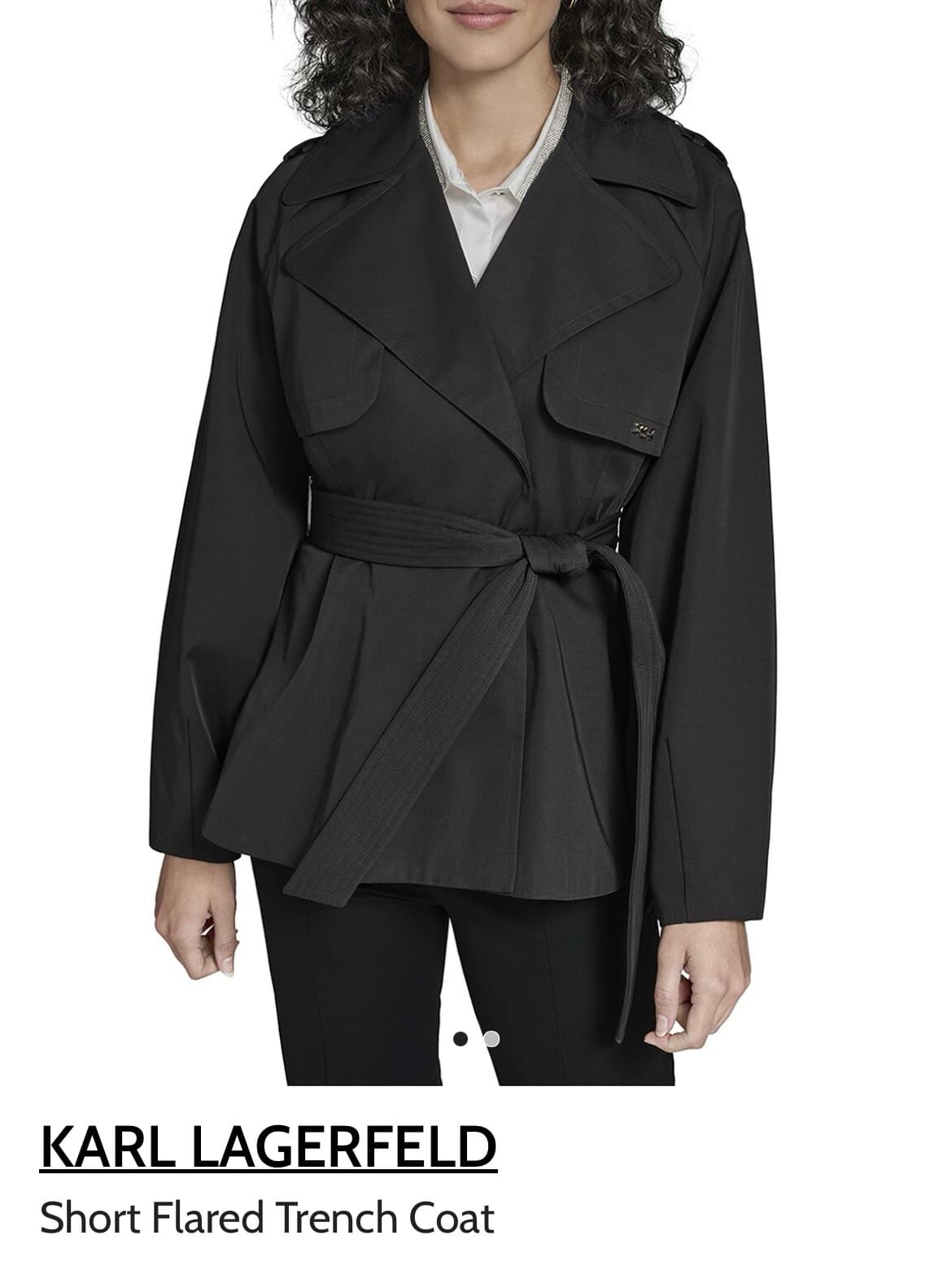 Karl Lagerfeld Short Flared Trench Coat
