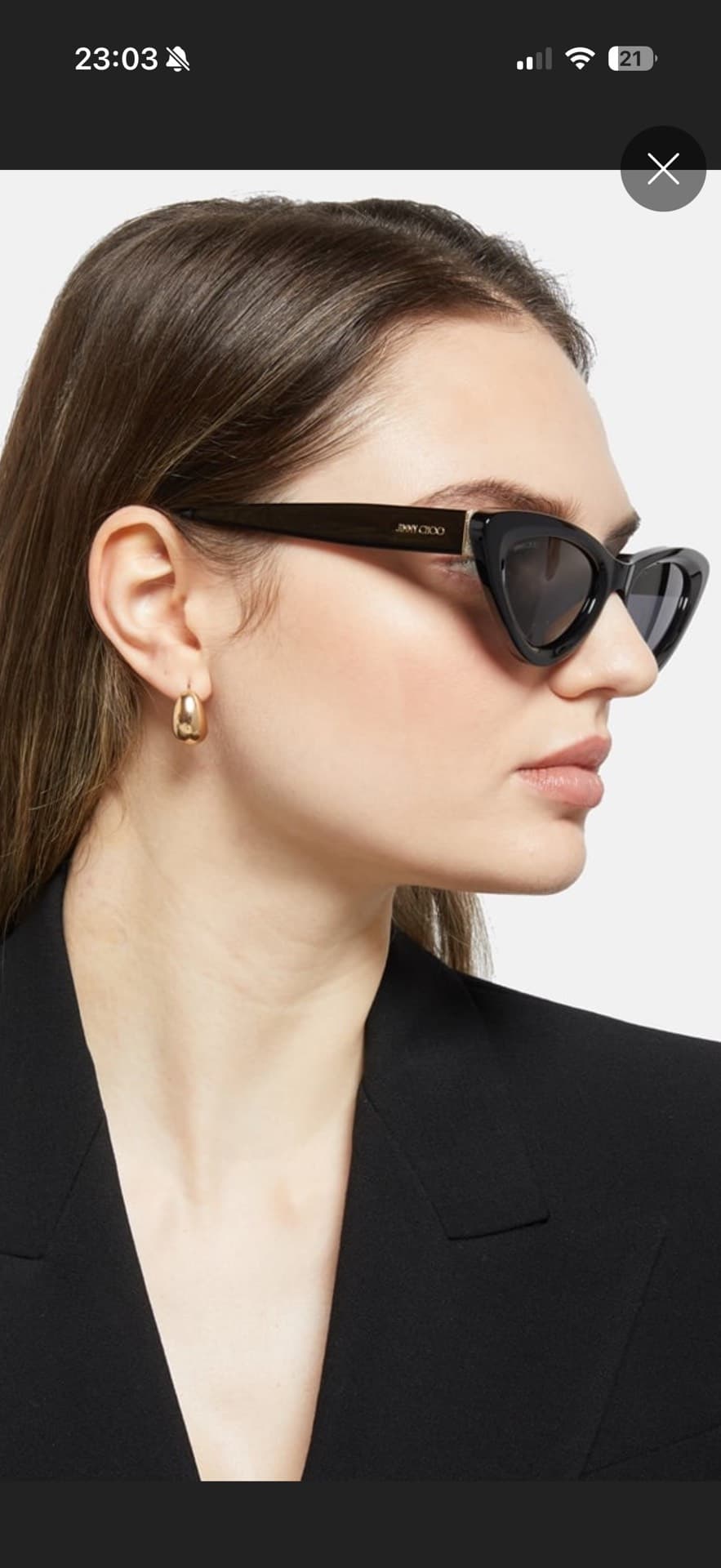 Солнцезащитные очки Jimmy Choo в форме кошачьих глаз