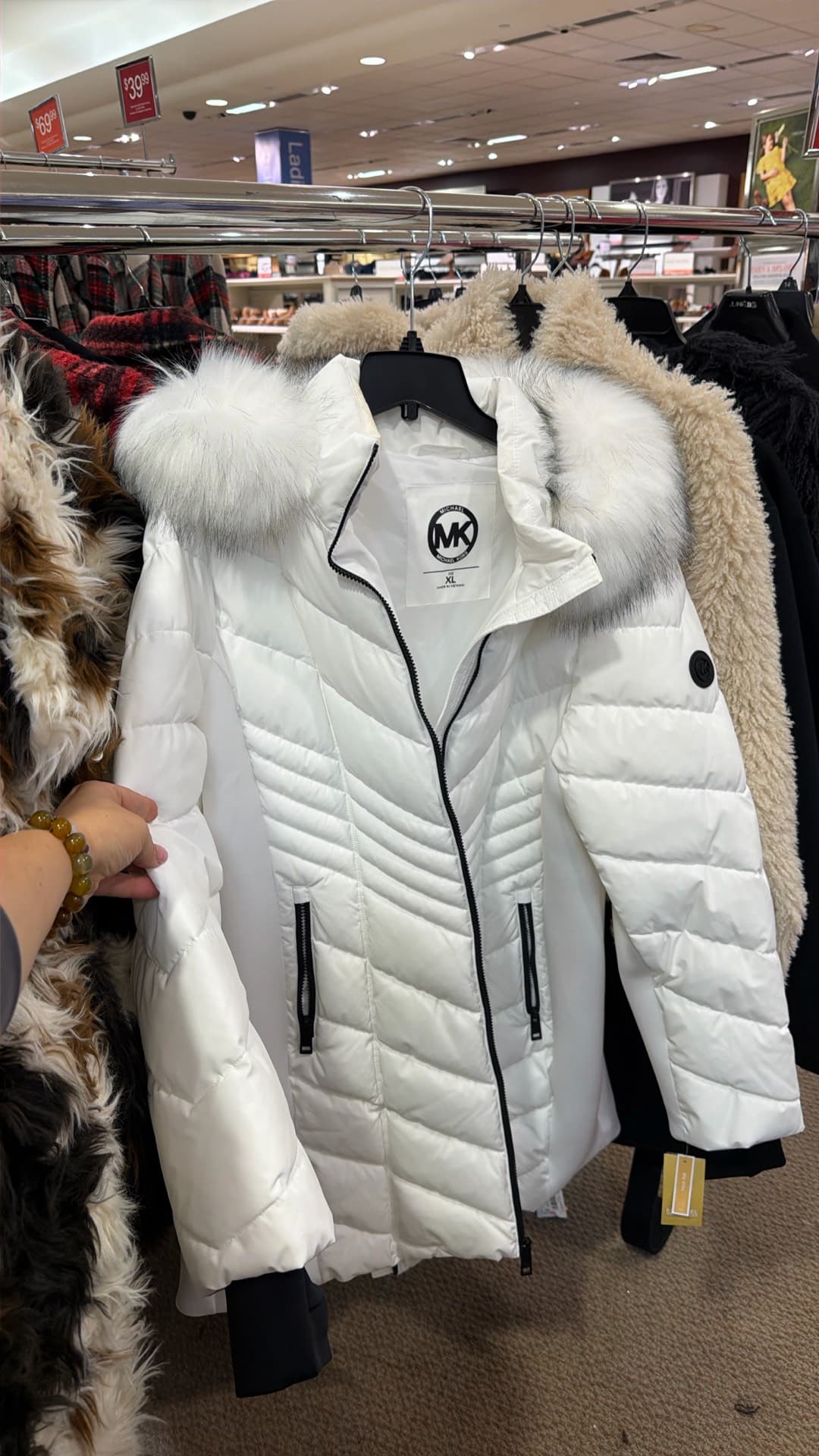 MK White Puffer Jacket