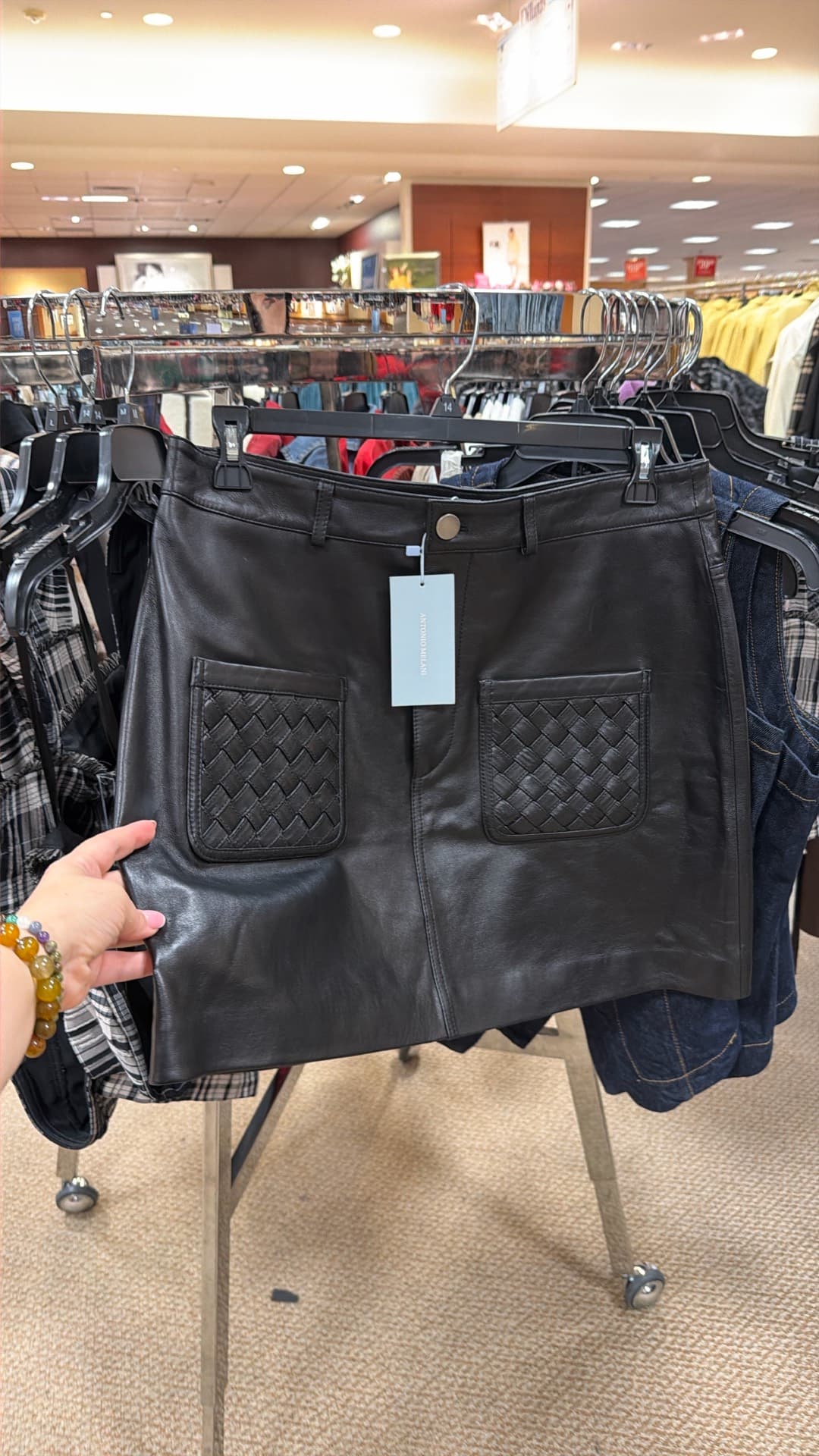 Trendy Black Leather Skirt