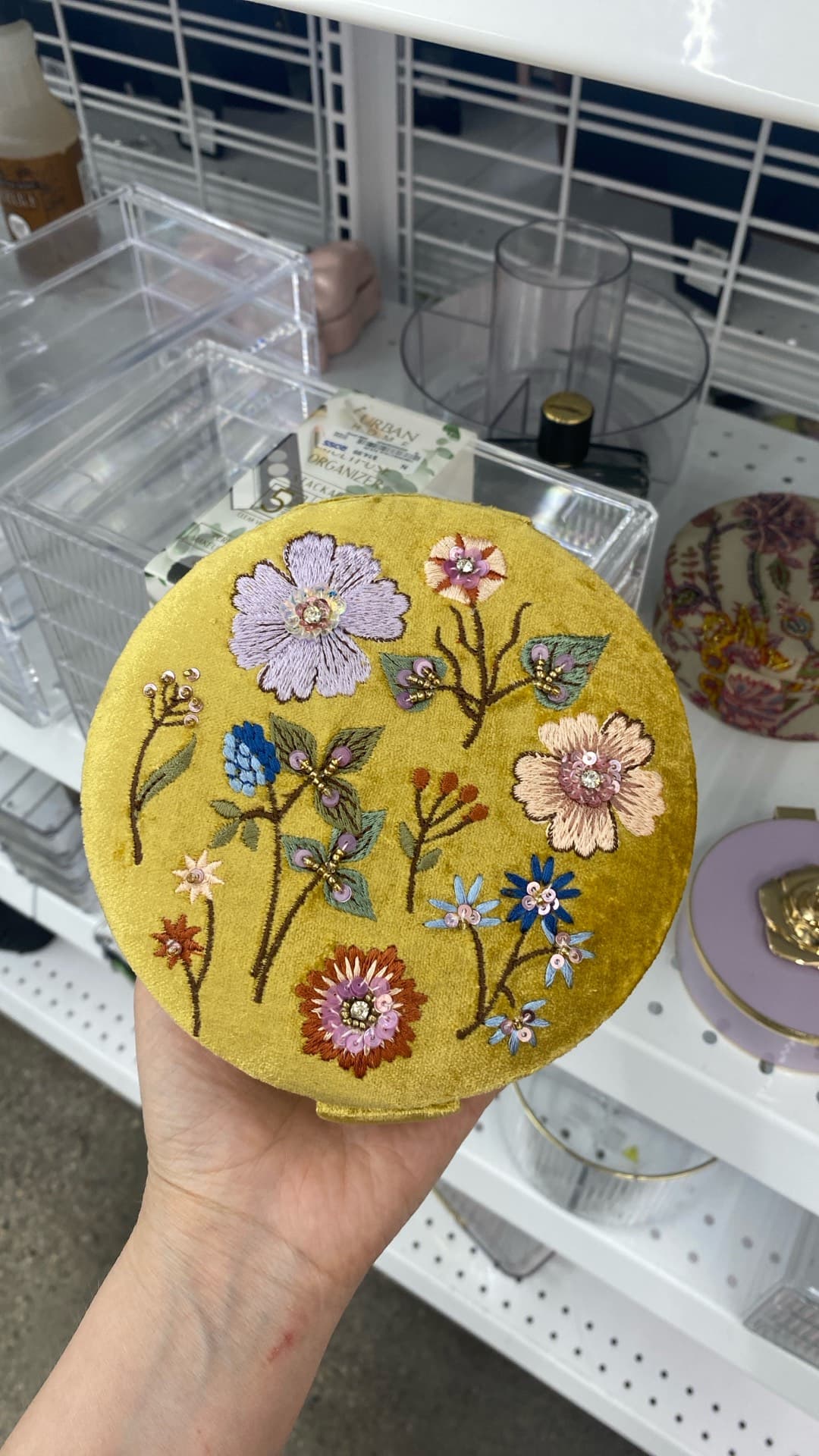 Embroidered Flower Compact
