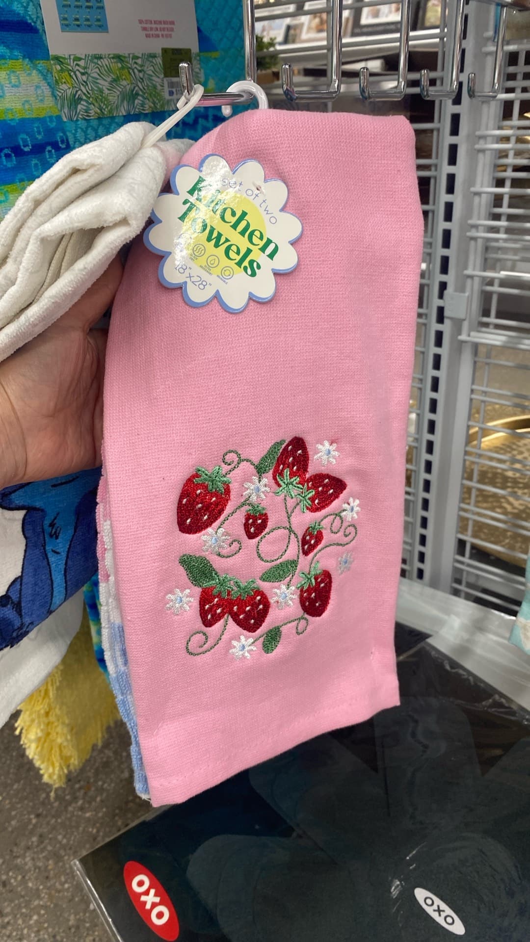 Strawberry Embroidered Kitchen Towels