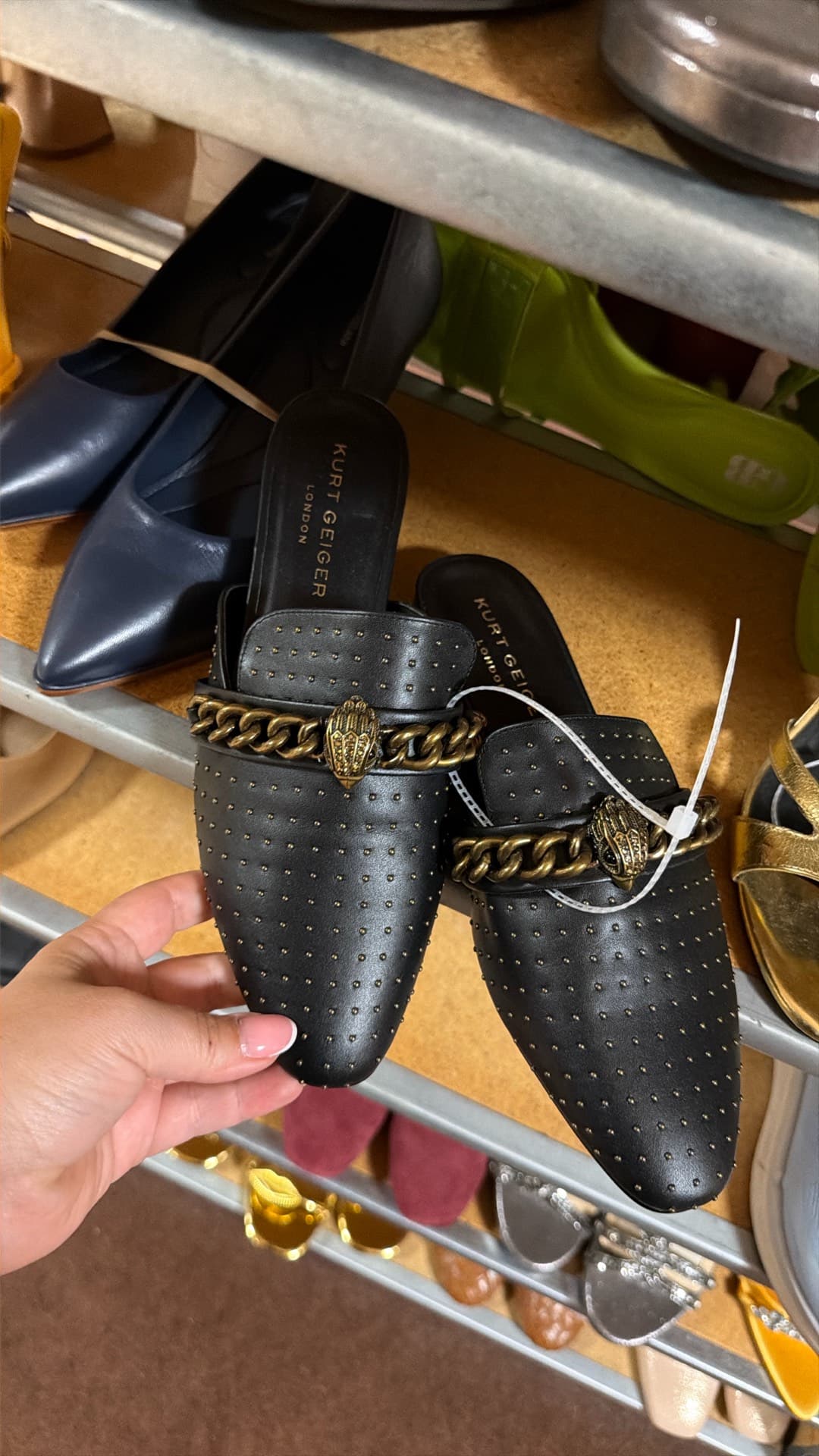 Kurt Geiger Black Mules