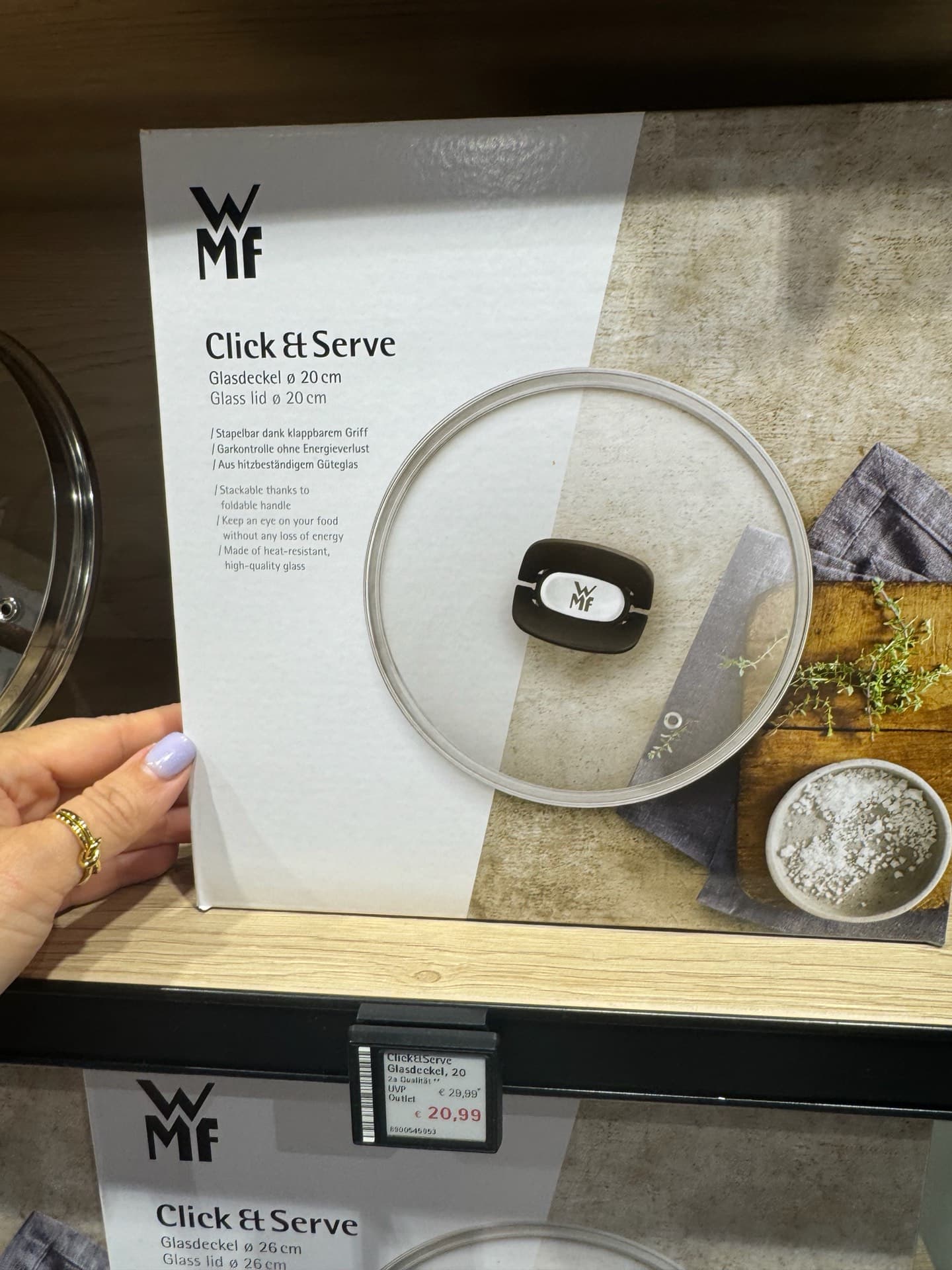Стеклянная крышка WMF Click & Serve