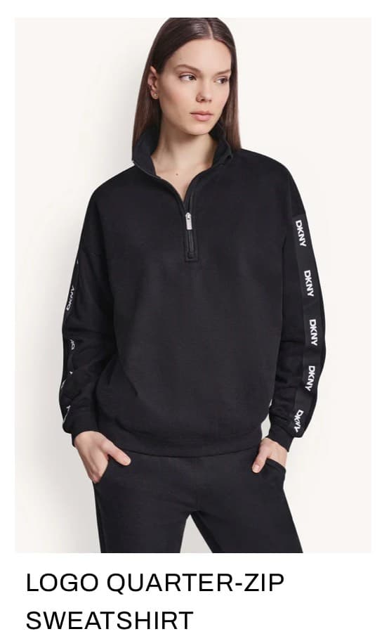 Свитшот DKNY с молнией и логотипом