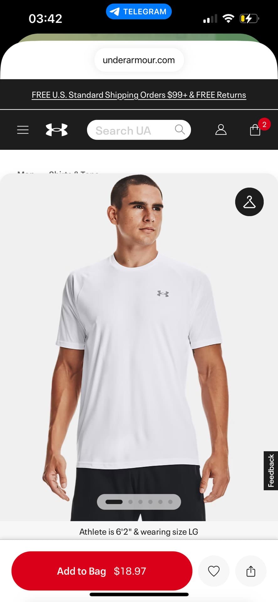 Футболка Under Armour для занятий спортом