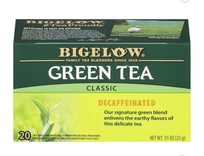 Без кофеиновый зелёный чай Bigelow