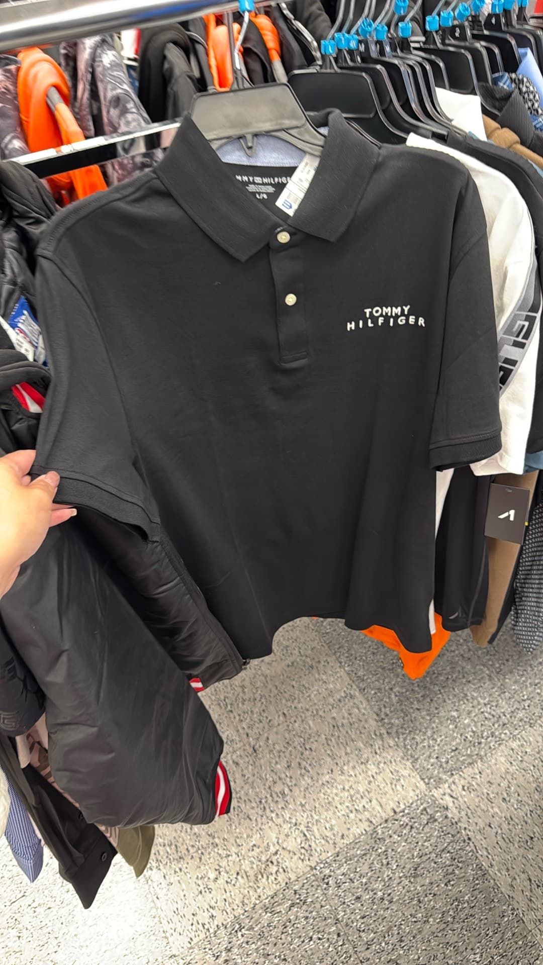 Чёрная футболка-поло Tommy Hilfiger